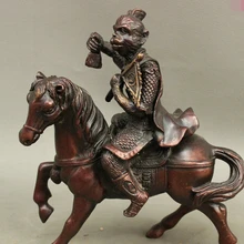 Bi003418 " Фэншуй Китайский Бронзовый Лаки Богатство Год Обезьяны Зодиака Верховая Езда Статуя