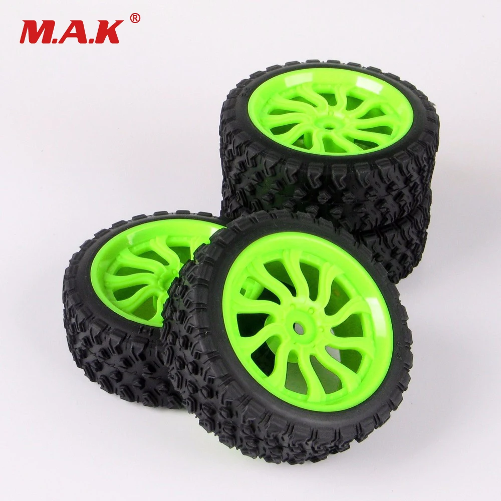 

4Pcs 1:10 Rally Rubber Tire Wheel Rim Set 12mm Hex For HSP HPI RC Car 11204 6mm Offset Model Car Toys