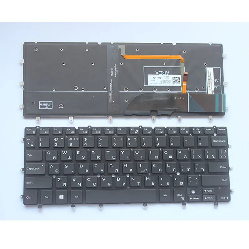 Русский Клавиатура для ноутбука Dell XPS 15 9550 9560 RU черный с подсветкой | Компьютеры и