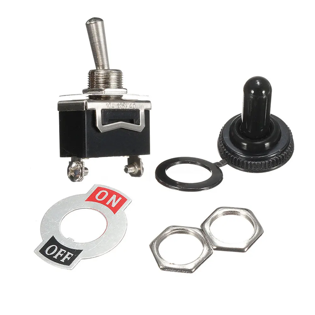 

New On/Off Mini Small SPST Toggle Switch Miniature + Waterproof Cover Cap NE