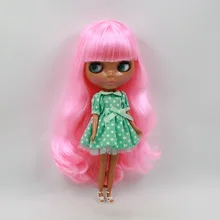 Розовые волосы Обнаженная кукла blyth черная кожа фабрика кукла милые куклы кукла 1/6 PP