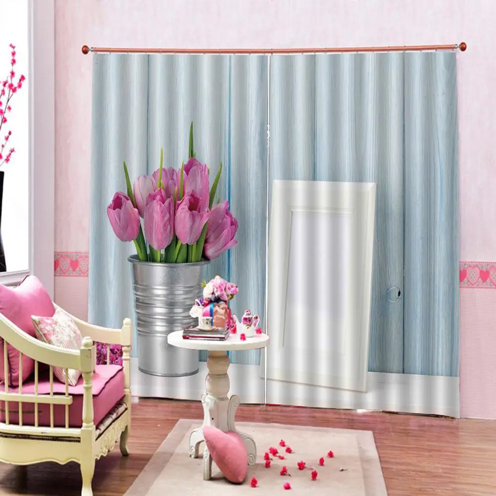 

Customized size Luxury Blackout 3D Window Curtains For Living Room blue stripe curtains Blackout curtain