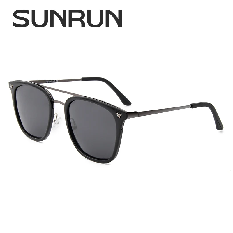 

SUNRUN Fashion Polarized Sunglasses Men Vintage Square Frame Sun Glasses Brand Designer Driving Glasses UV Protection S1005