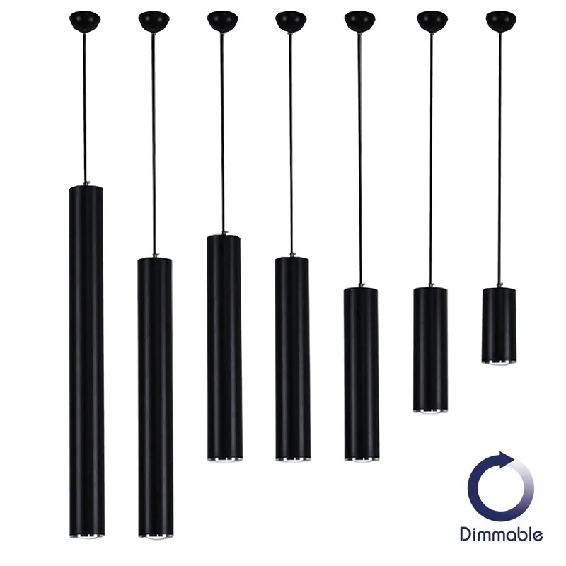 LuKLoy Dimmable подвесной светильник s светодиодный Современный кухонный светильник столовая Бар Магазин счетчиков труба кулон точечные лампы в форме цилиндра вниз светильник