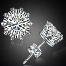 Мода золото/серебро Фиолетовый Цвет Корона с кристаллами серьги для женщин девочек Unix подарок пирсинг с бриллиантами ювелирные изделия