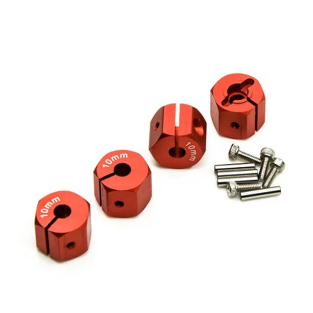 Cheap 1Set 12MM Widened Hex Hub Hex Wheel Adapter Combiner 10mm Thickness for RC Model Cars Spare Parts SCX10 CC01 WRAITH 90027 90034