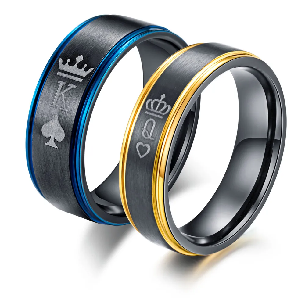 

new design stainless steel "Q" and "K" couple engagement rings