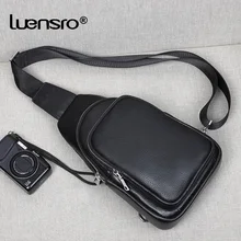 Luensro Мужская нагрудная сумка из натуральной кожи, маленькие сумки на плечо для мужчин, сумки-мессенджеры, водостойкая мужская сумка через плечо