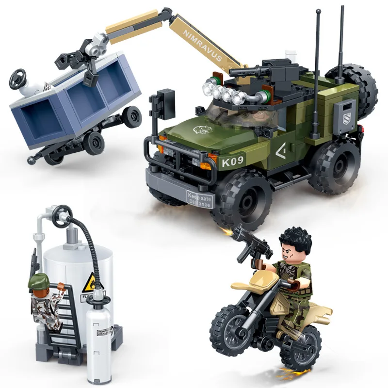 

New Border Raid The Military Team Building Blocks For Children Gifts 8031-8034 Brain exercises