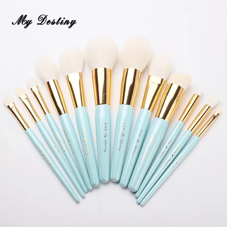 

MY DESTINY 12pcs Professional Goat Hair Makeup Brushes Set Make Up Brush Pincel Maquiagem Pinceis Brochas Pinceaux Maquillage