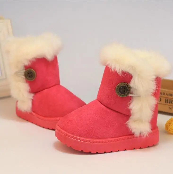 Kids Boots Winter Children Boots Thick Warm Shoes Cotton-Padded Suede ...