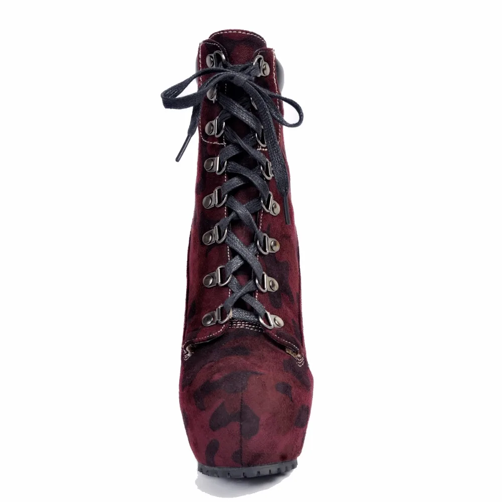 Оригинальное предназначение; новые модные женские ботильоны; ботинки на тонком высоком каблуке с круглым носком; стильная обувь винно-красного цвета; женская обувь; большие размеры США 4-15