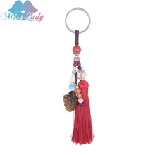 Miss Lady New tassel pendant Key chain Car Girls fashion bags Trinket Bag Pendant Ornaments Key Chain keyrings MLC4382