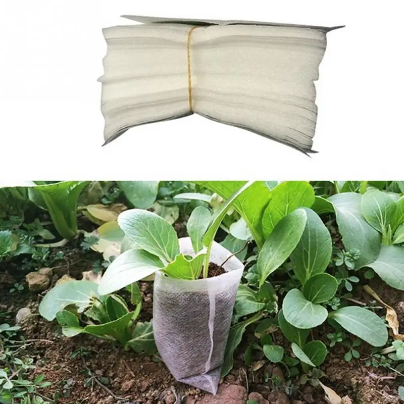 100Pcs/set Nursery Pots Seedling raising Bags 8*10cm Fabrics Garden Supplies