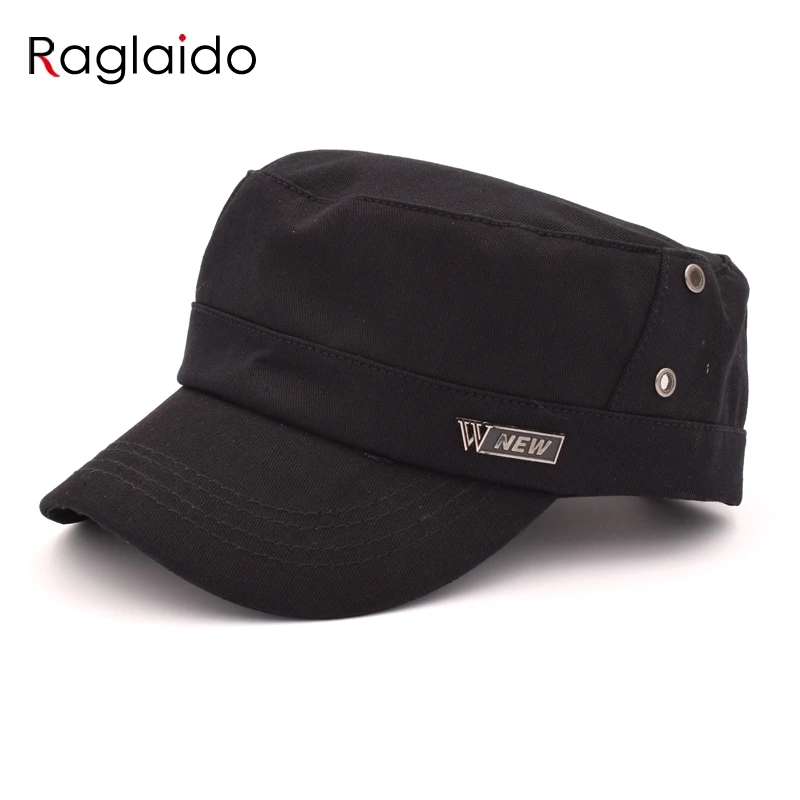 

Raglaido Army baseball cap men's cotton flat hat adjustable millitary corps caps visor LQJ01462