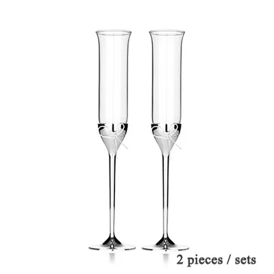 2PCS Luxury Lead-free Crystal glass Cocktail Glass Stemware Champagne Flute cup wine cup Bar Hotel Party Wedding Drinking ware - Цвет: 2pcs