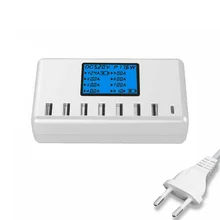 40 Вт смарт 8 портов USB зарядное устройство станция ЖК-дисплей адаптер питания для быстрой зарядки Настольная лента для iPhone SAMSUNG все USB устройства