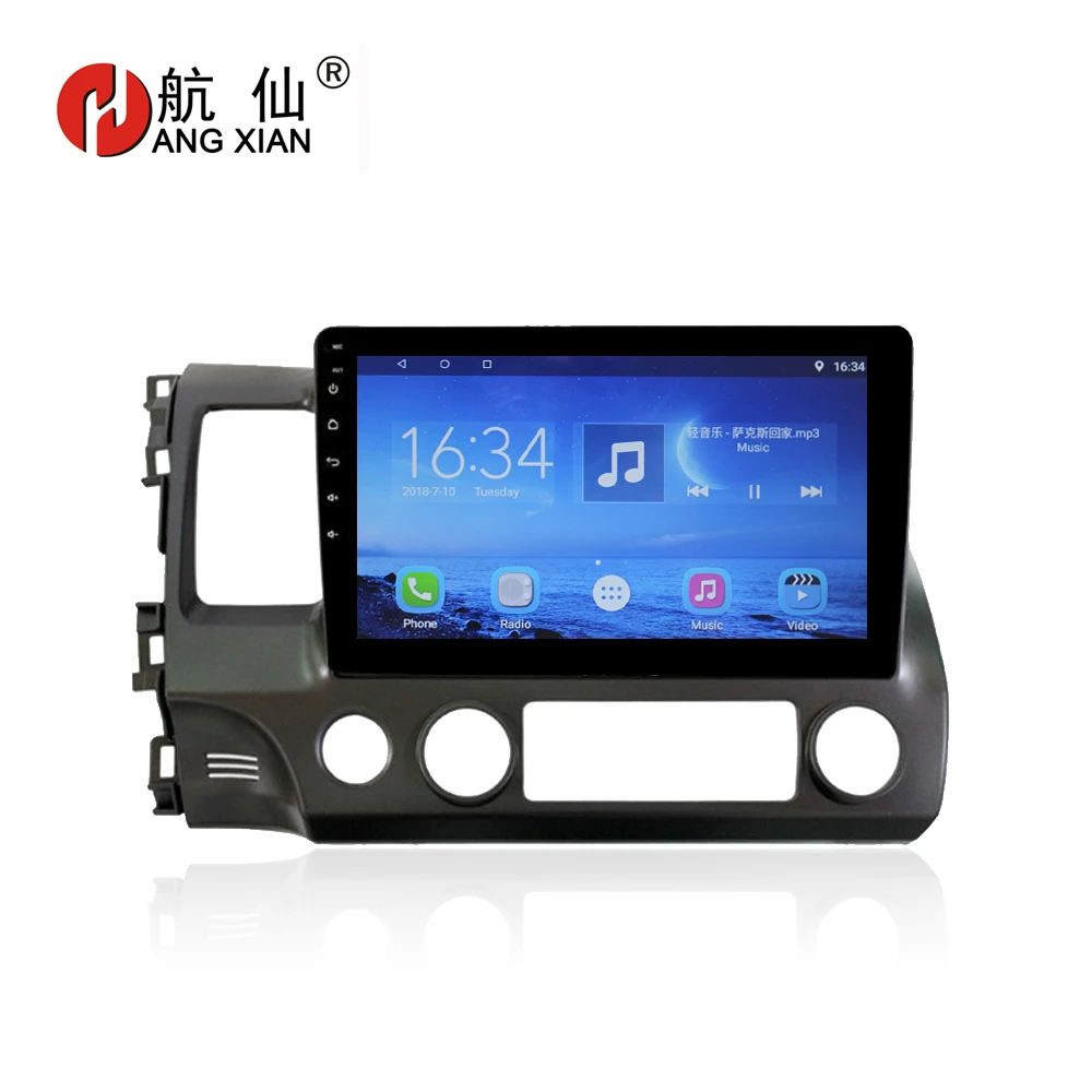 

Hang xian 10.1" Quad Core Android 7.0 Car DVD Player For HONDA CIVIC 2006-2011 car radio multimedia GPS Navigation BT,wifi,SWC