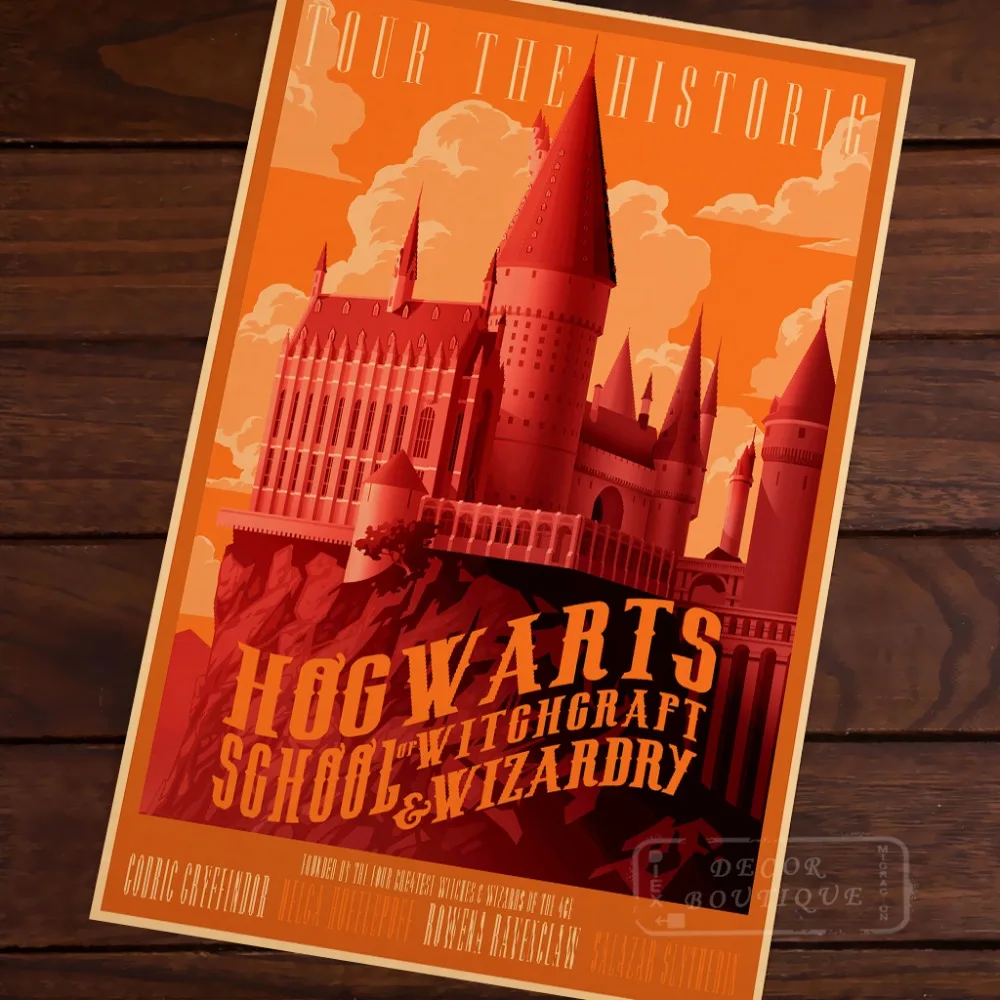 Hogwarts Magic Добро пожаловать в Diagon Valley Propaganda Винтаж крафт-холст живопись плакат DIY Настенная Наклейка домашний бар Декор подарок