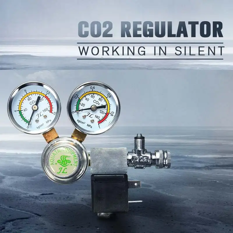 

Durable CO2 Regulator with Check Valve Bubble Counter magnetic Solenoid Valve Aquarium Carbon dioxide pressure-reducing valve