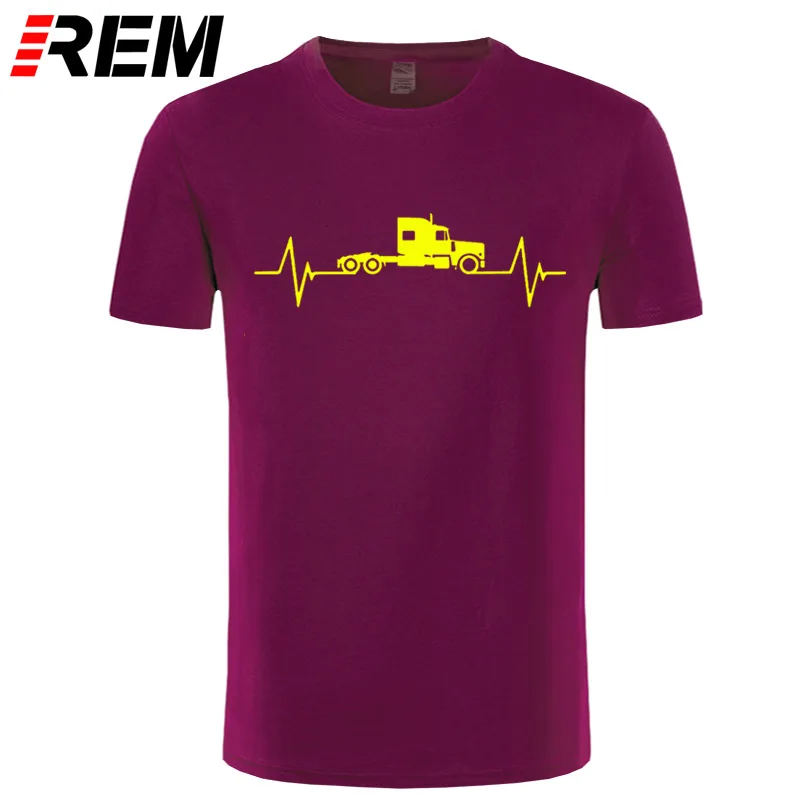 REM/футболка с надписью «Heartbeat Love» для водителя грузовика, мужские повседневные футболки, мужские футболки с коротким рукавом для клуба, для папы, топ для водителя грузовика - Цвет: 31