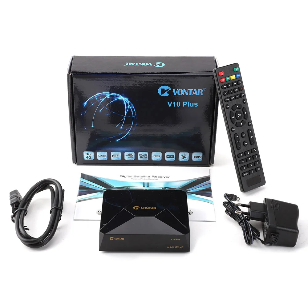 VONTAR V10 tv BOX H.265 DVB-S2 8PSK цифровой спутниковый ресивер Поддержка cline Stalker Xtream Испания Португалия TP список телеприставка