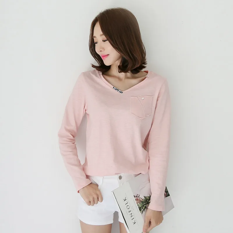 Download Long Sleeve Pocket Front Button Tops Women T Shirts 2018 ...