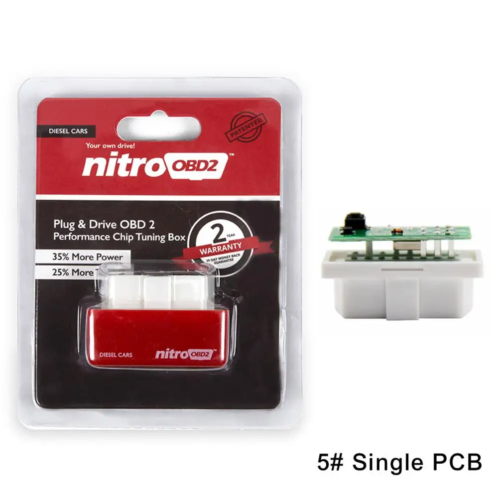 New EcoOBD2& Nitro OBD2 Gasoline Plug& Drive Performance For Benzine Eco OBD2 ECU Chip Tuning Box 15% Fuel Saving More Power - Цвет: red single  Diesel