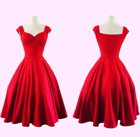 Beautiful Red Black Elegant Full Circle Pin Up Dress Rockabillyy Beautiful Red Black Elegant Full Circle Pin Up Dress Rockabillyy 1950s Retro Style Vintage