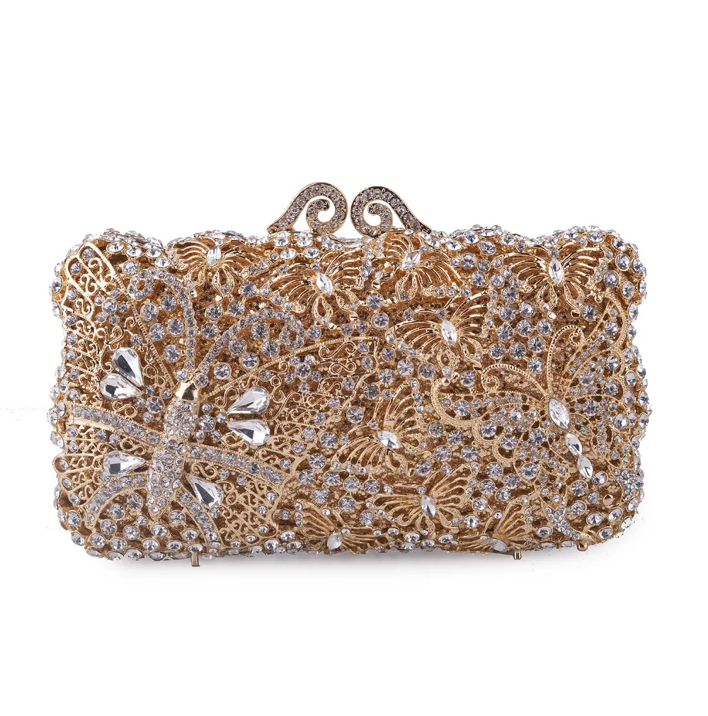 XIYUAN BRAND gold evening bags luxury cyrstal Clutch ladies bags prom