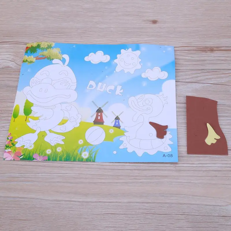 1pcsDIY Handmade 3D Eva Foam Puzzle Sticker kids baby Self-adhesive Eva Crafts Toys Learning & Education Toys 21cm16cm (4)