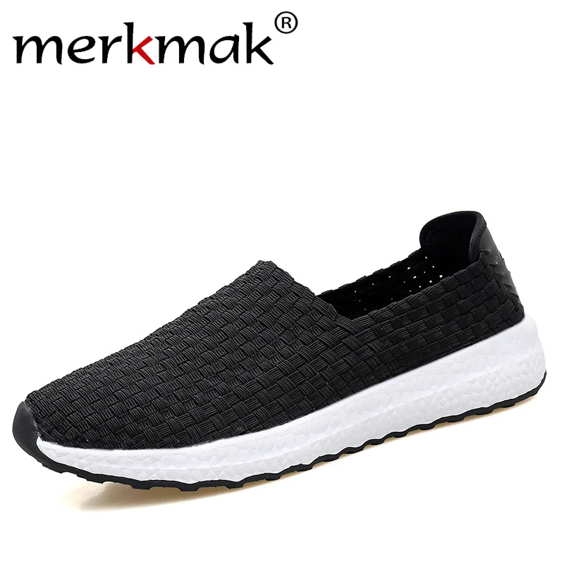 

merkmak Woven Shoes 2018 Winter Breathable Handmade Shoes Fashion Comfortable men Flats Casual Sneakers Sandals Big Drop Shippin