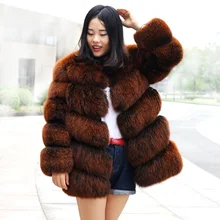 CX-G-A-84A новейшая мода Desgin одежда зимняя женская теплая куртка из натурального меха лисы