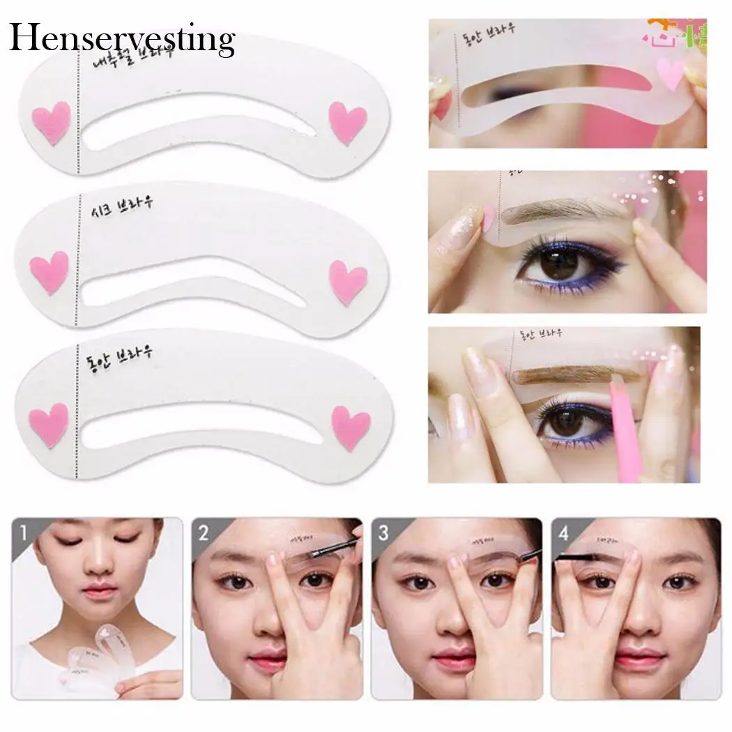 

Template Card Eyebrows DIY Eyebrow Shaping Kit Guide New Women Eyebrow Stencils Fashion Natural Makeup Tools Cosmetic