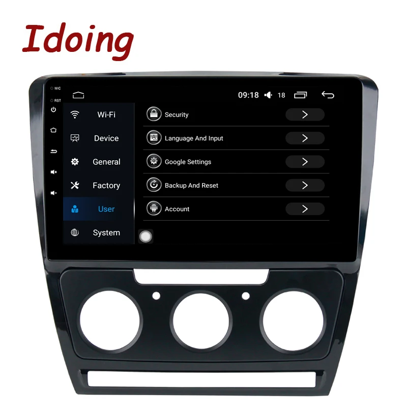 Idoing 10," 1Din 2.5D ips 4G+ 64G Восьмиядерный автомобильный Android 8,1 Радио мультимедийный плеер для Skoda Octavia 2007- gps навигация