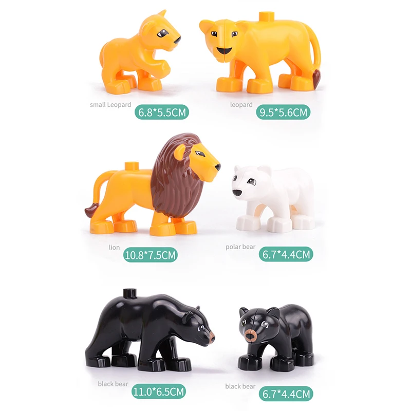 5Pcs-50pcs DIY Big Size Farm Dinosaur Animal Series Building Blocks Sets Bricks Compatible with Duploe Toys  for children  (18)