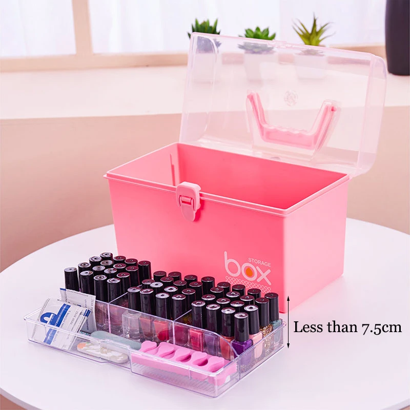 

Organizer for Varnishes Nail Polish Storage Boxes Plastic Makeup Organizer Lipstick Holder Desktop Cosmetic Tools Container