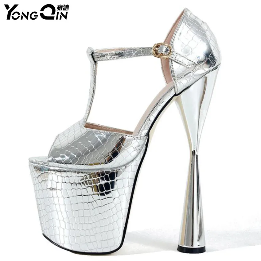 Sexy Peep To High Heels 20cm shoes Concise platforms shoes pumps