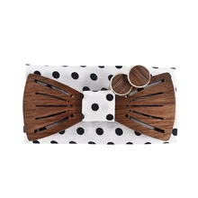 Брак деревянная Бабочка для Деревянный для взрослых с бантом галстук, шейный платок и запонки фатиновой юбкой и бантом Формальное Повседневное Бизнес галстук нагрудный платок