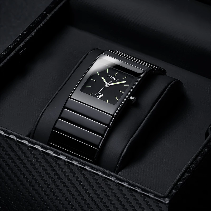 OUPAI Classic Black Squire Ceramic Calendar Dat Watch Tritium Light mens Watch Quartz e Luminous Waterproof Military Watches|Quartz Watches| - AliExpress