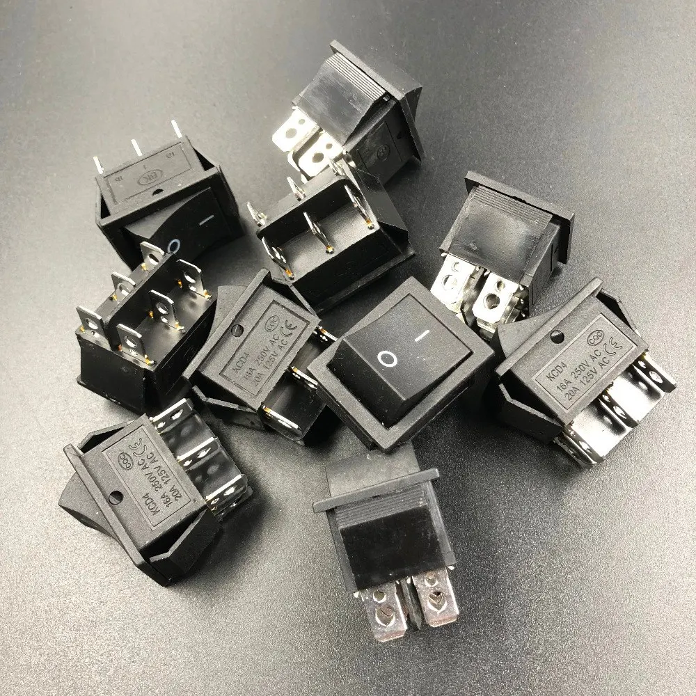 

3pcs/lot 25mm*31mm Red Light Two 2 ways Black Rocker Switch on/off with 6 foot 6 pins