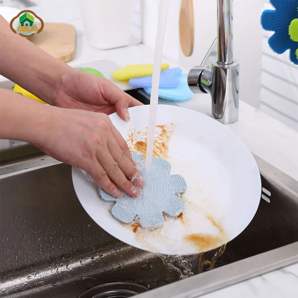 MSJO силиконовый чистящий коврик щетка кухонная губка для мытья противень чашка макияж домашняя щетка для чистки силиконовая миска губка коврик