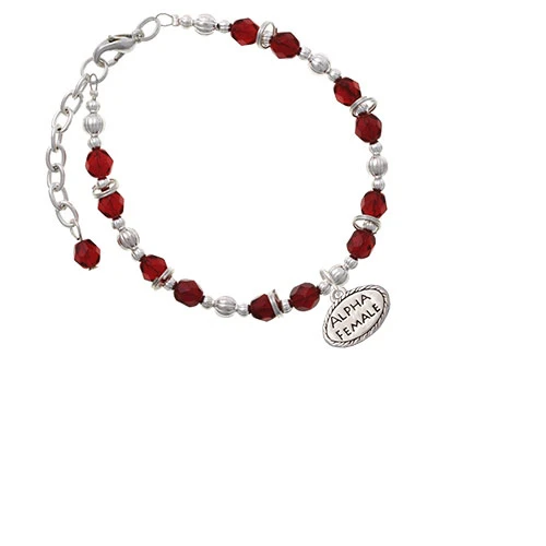 Alpha Female Oval Maroon Beaded Bracelet