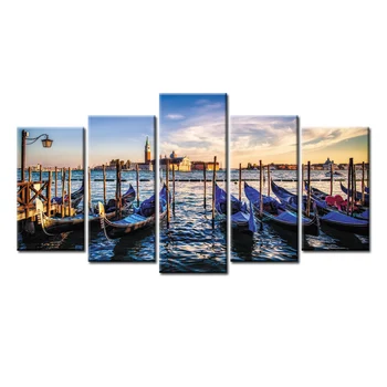

Canvas Paintings Wall Art HD Prints Framework Home Decor 5 Piece/Pcs Beautiful scenery boat Pictures/Abstrac- (160)