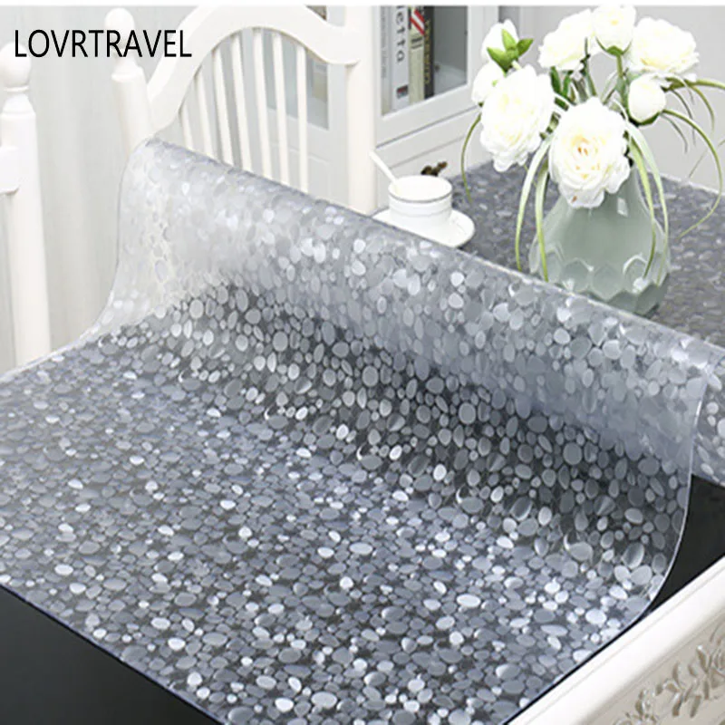 LOVRTRAVEL Table Cover 1.00mm 1.5 Mm Soft Glass Transparent PVC Tablecloth Waterproof Party Wedding Home Kitchen Dining Placemat