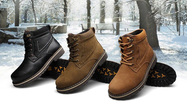 REETENE/теплые зимние ботинки; мужские зимние ботинки на меху из натуральной кожи; Мужская плюшевая зимняя обувь из натуральной кожи; зимние мужские ботинки; размеры 38-50