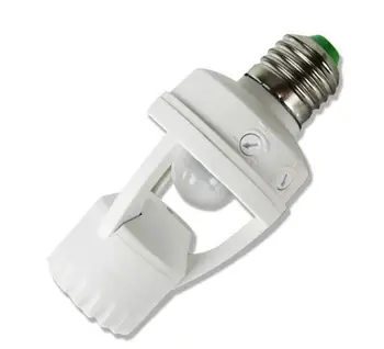 

AC 110-220V 50pcs fedex dhl PIR Induction Motion Sensor IR infrared Human E27 Plug Socket Switch Base Led Bulb light Lamp Holder