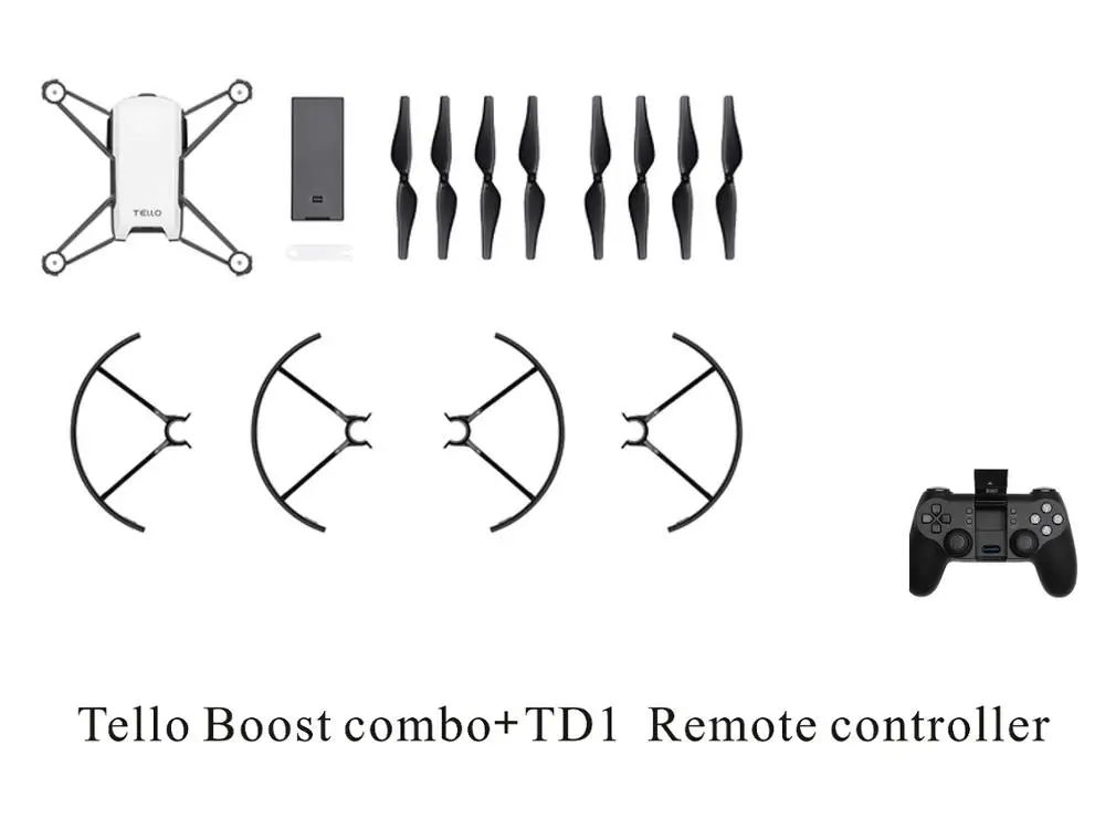 DJI Tello drone выполнять летающие трюки, снимать быстрые видео с EZ Shots и узнать о дронах с кодированием образования - Цвет: Boost combo with RC