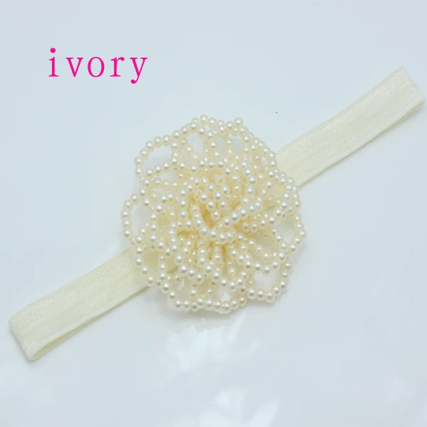 Повязка на голову с жемчугом и розой цвета слоновой кости Корона сделай сам для