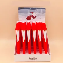 36 шт./упак. черные чернила Творческий Рождественский Санта Клаус стильная футболка с изображением персонажей видеоигр силикагель ручка/студенческий приз акция подарок унисекс чернильное перо